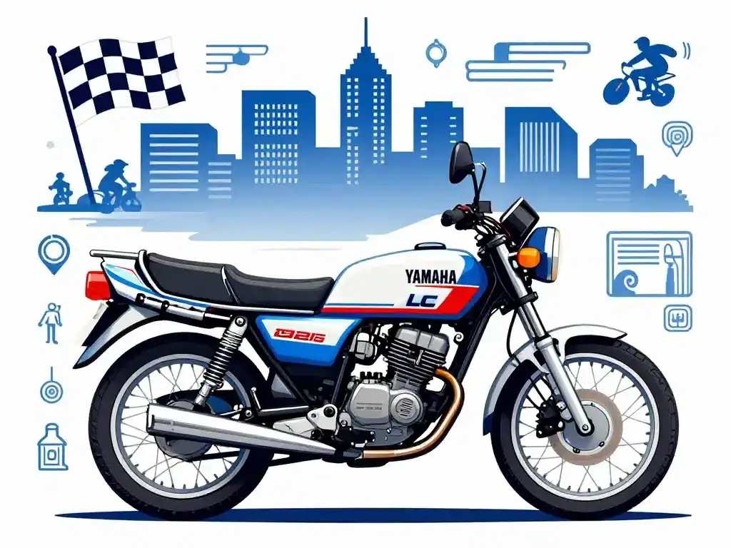 yamaha rd 125 lc illustration éditoriale années 80
