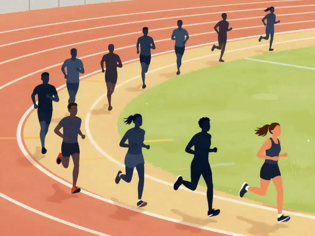 scène coureurs allure en km/h, progression niveaux