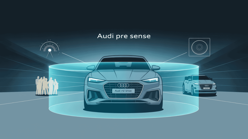 Illustration système audi pre sense sécurité voiture