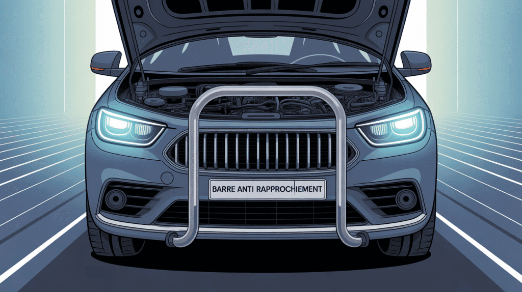 Illustration barre anti rapprochement voiture moderne