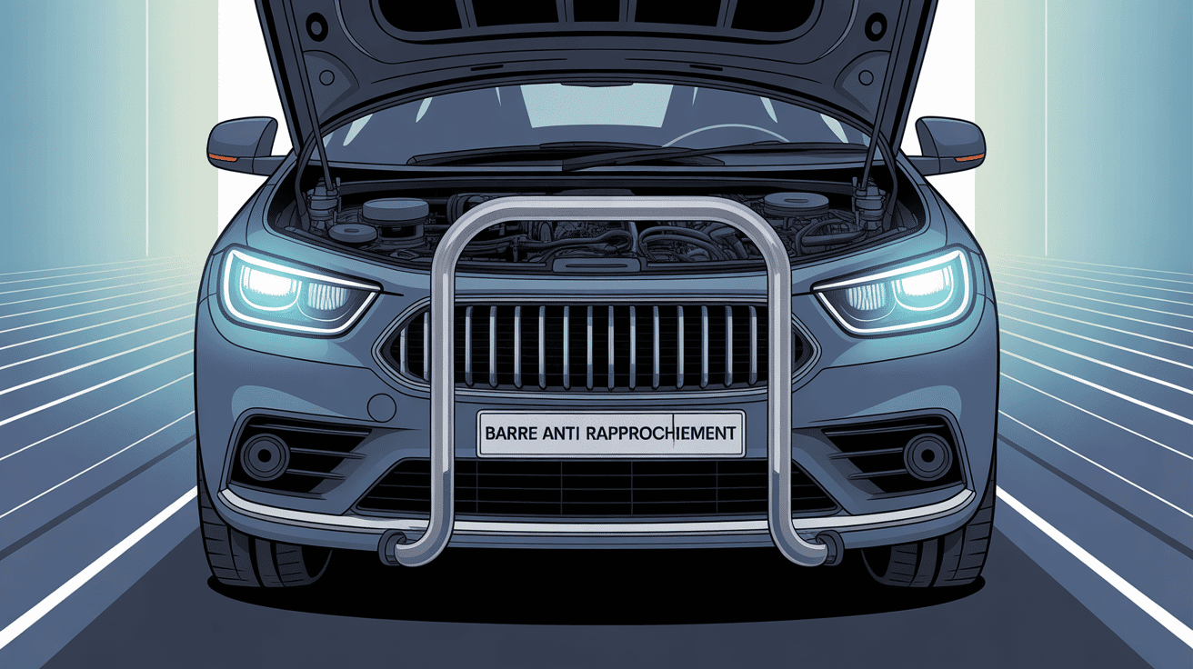 Illustration barre anti rapprochement voiture moderne