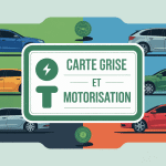 carte grise motorisation sur certificat avec silhouettes de voitures