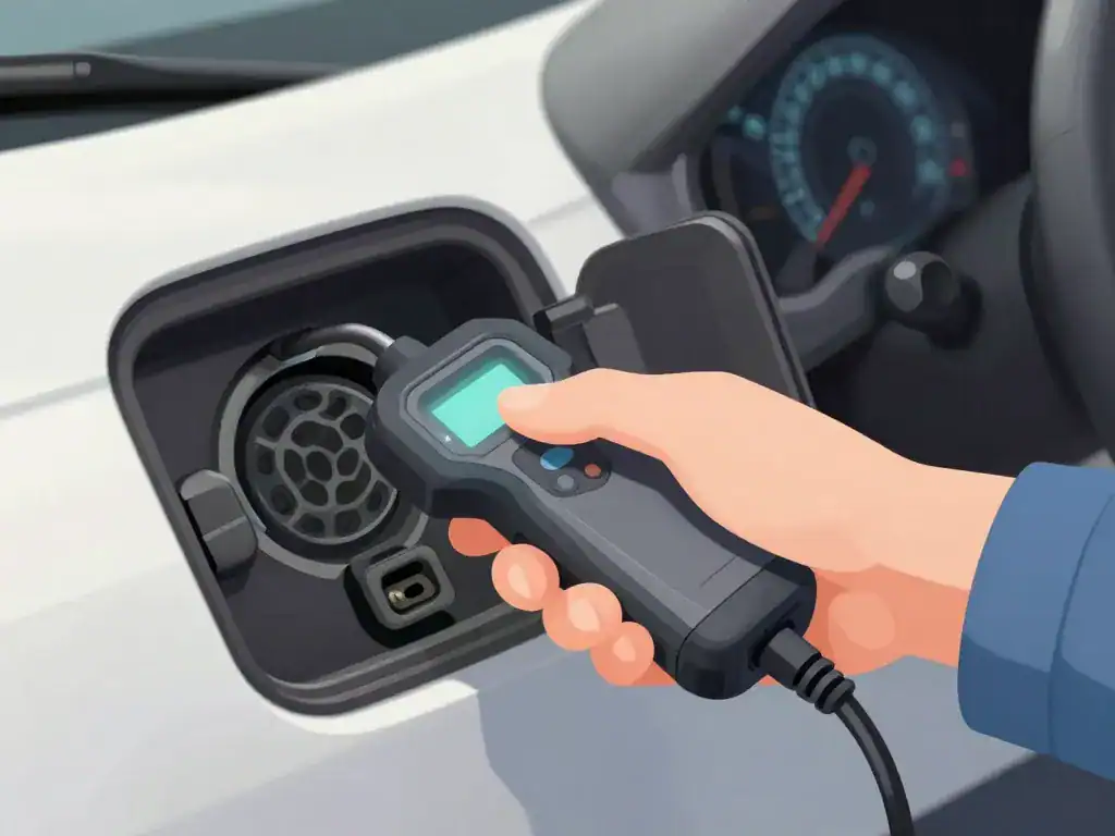 Connexion outil prise obd 308 illustration main et tableau