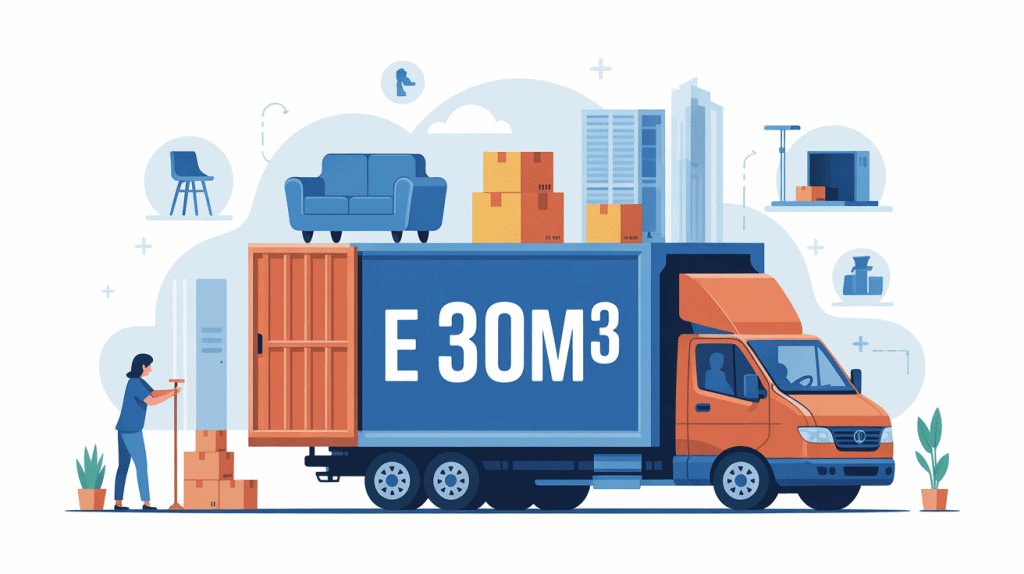 illustration e 30m3 benne camion box utilisation