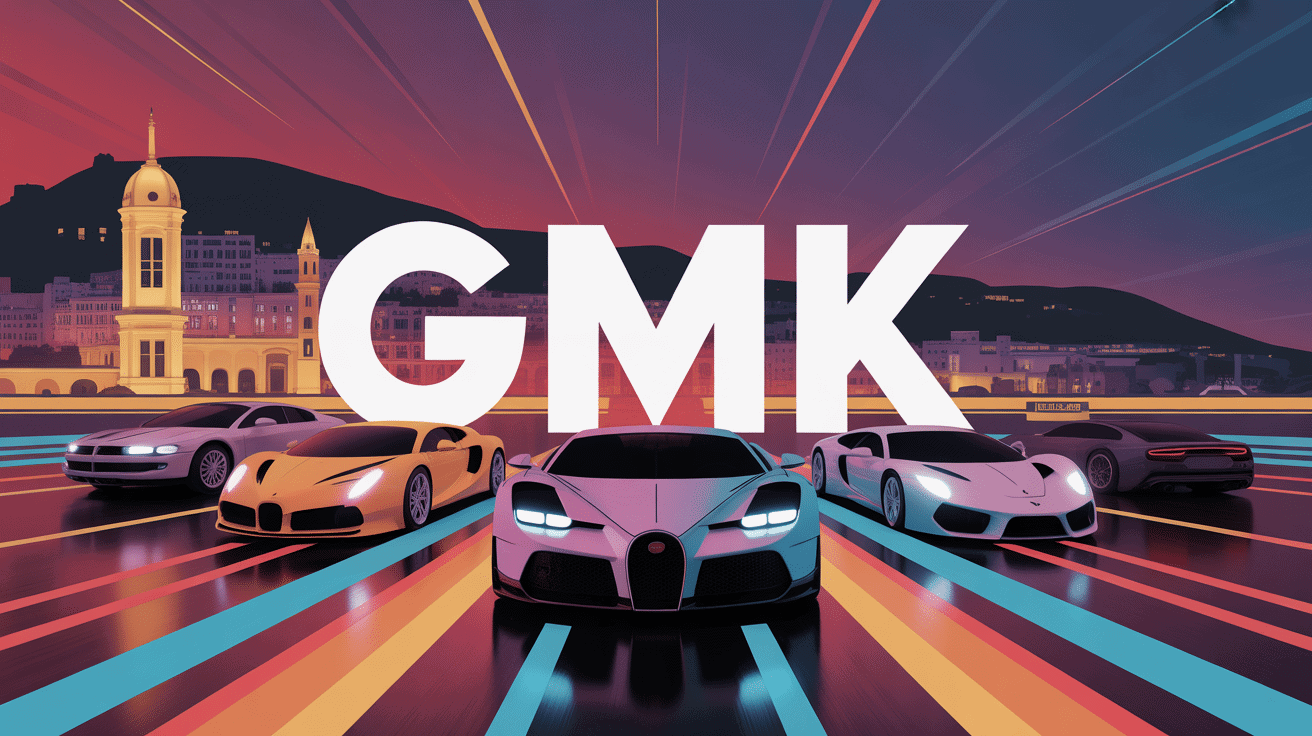 Illustration GMK devant voitures de luxe à Monaco