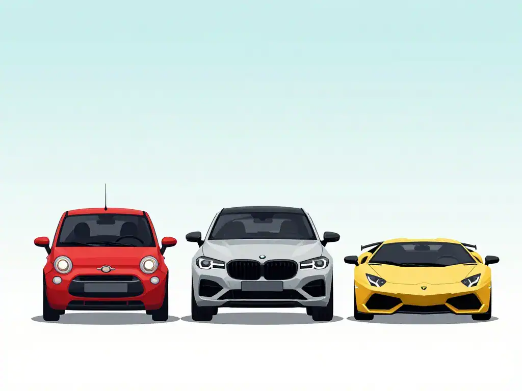 Différentes familles marque voiture italienne illustrées