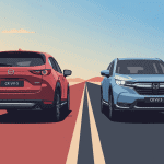 illustration mazda cr v 5 vs honda cr-v 5