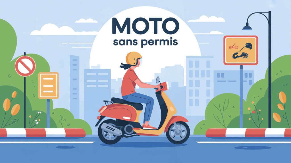 illustration moto sans permis scooter urbain casque
