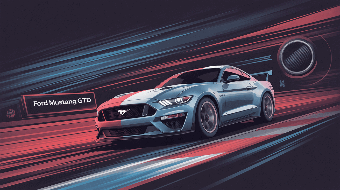 mustang gtd vue sportive et aérodynamique sur circuit