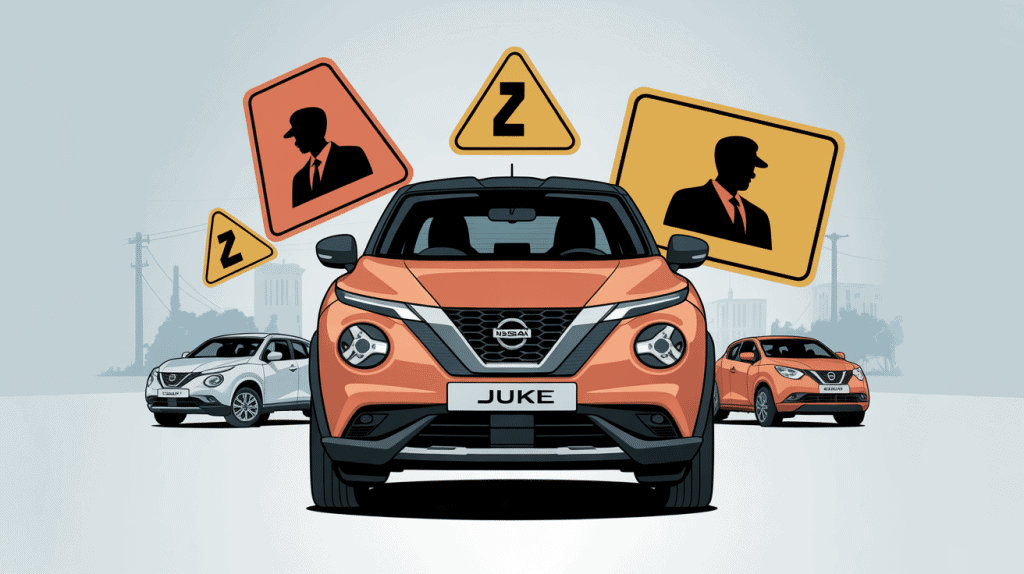 nissan juke modèle à éviter panneau d'alerte
