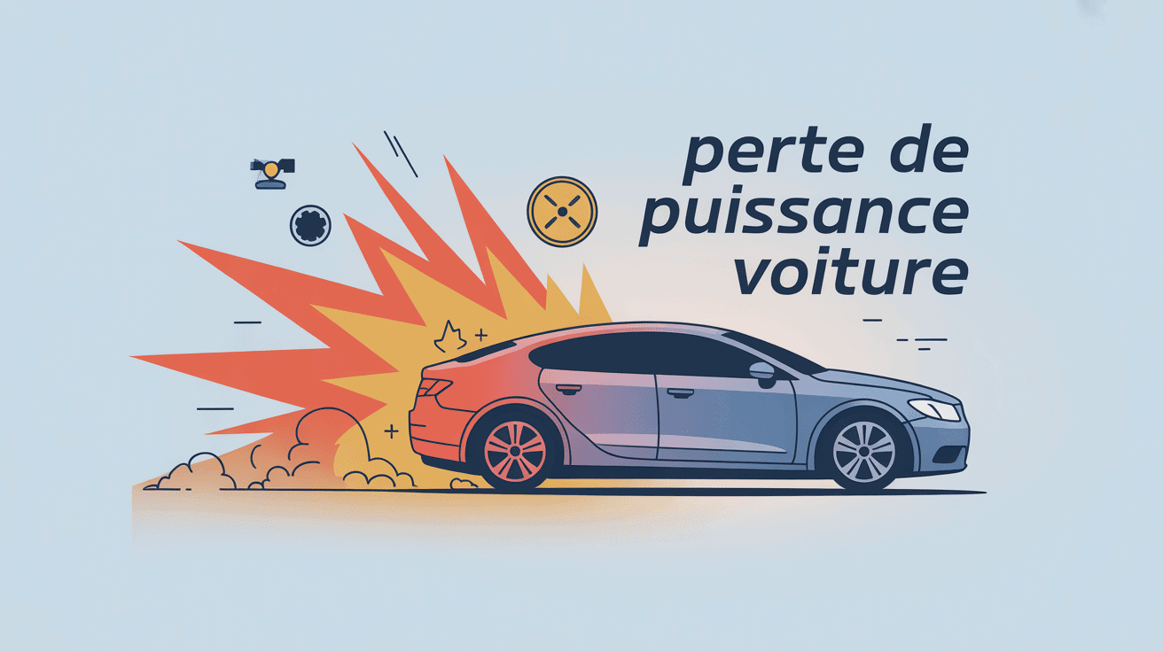 illustration perte de puissance voiture sur route