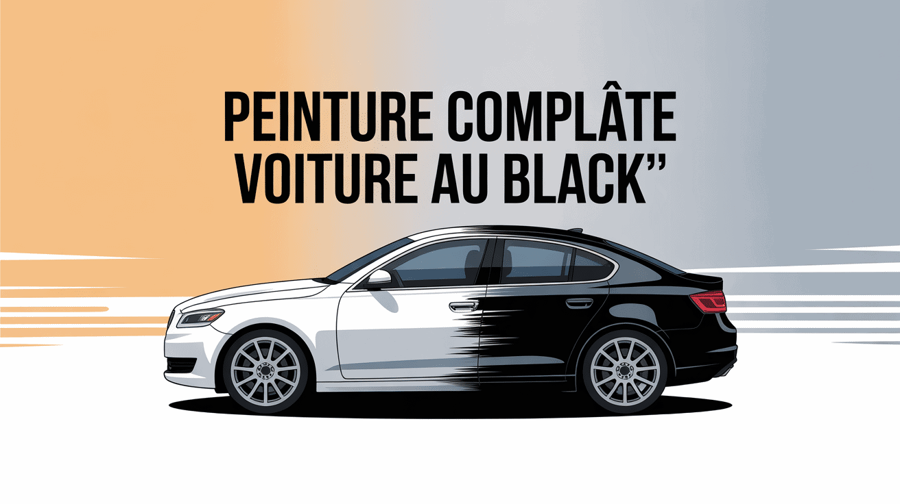 illustration prix peinture complète voiture au black moitié pro moitié amateur