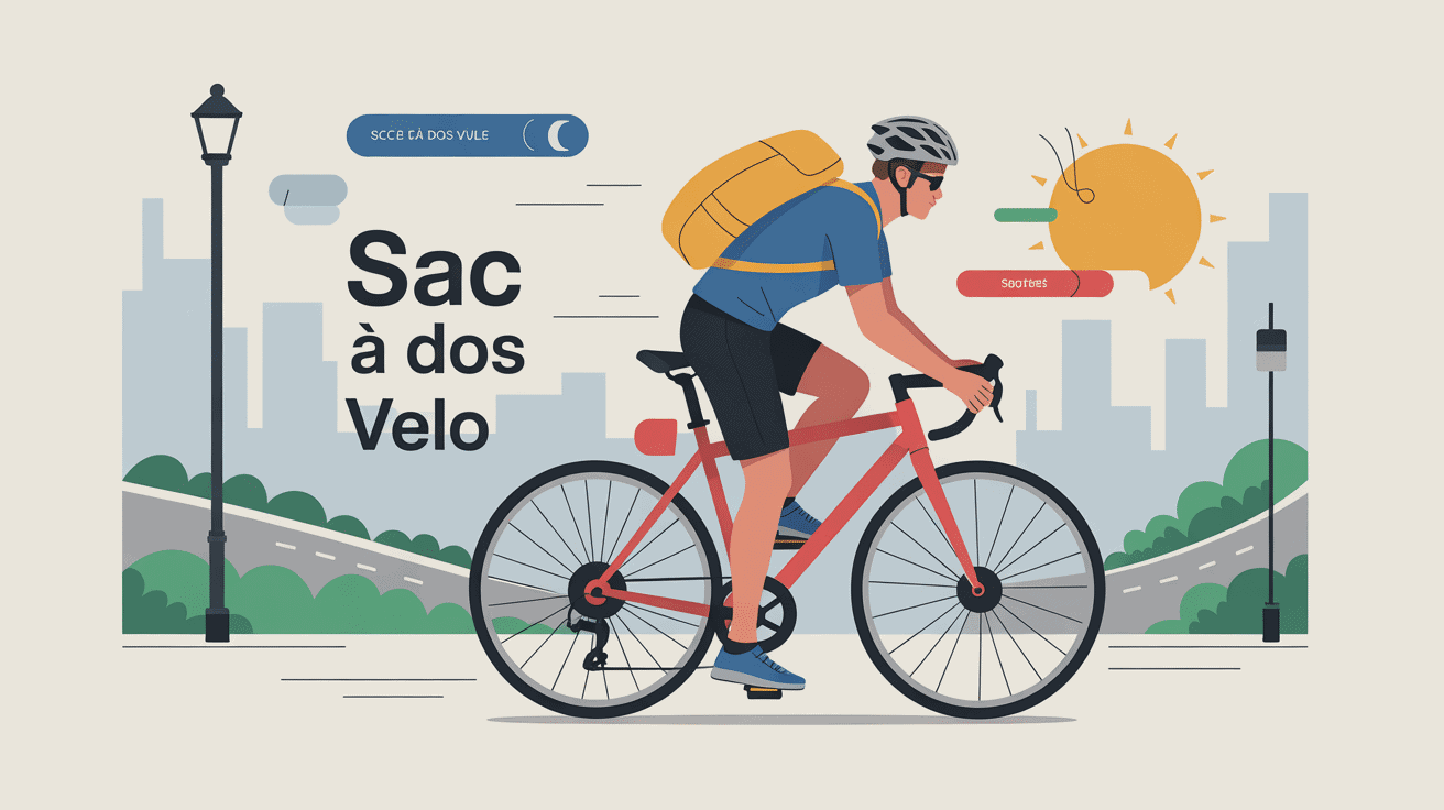 Sac a dos velo illustration cycliste urbain