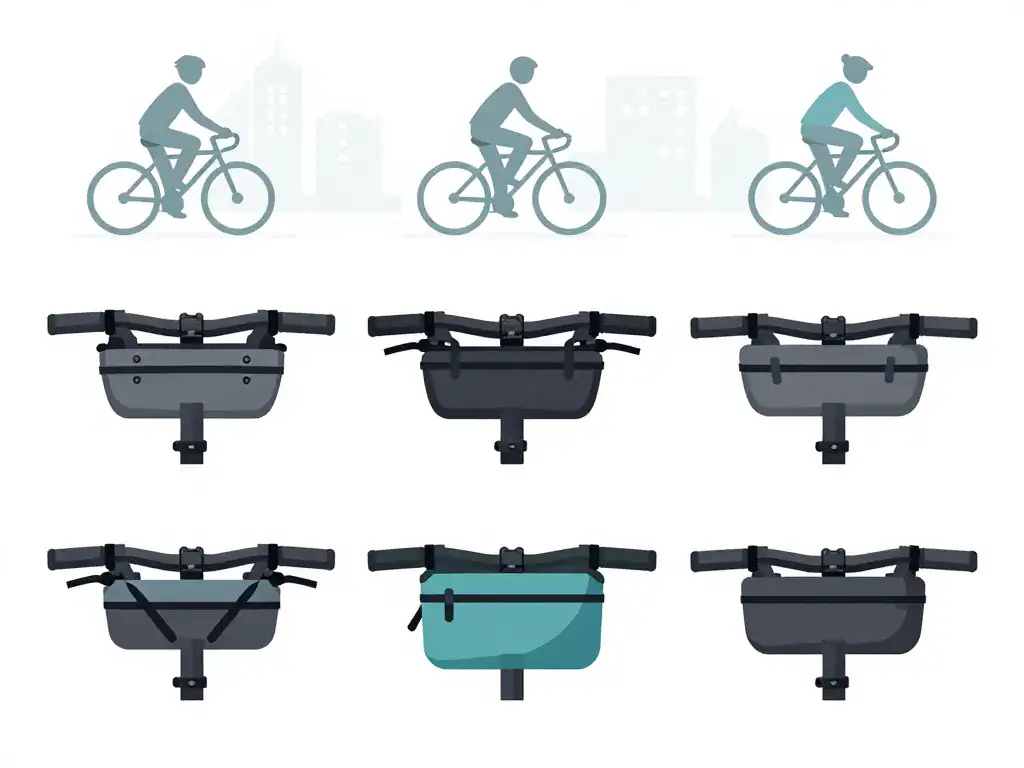 Différents modèles sacoche velo guidon types fixations étanchéité