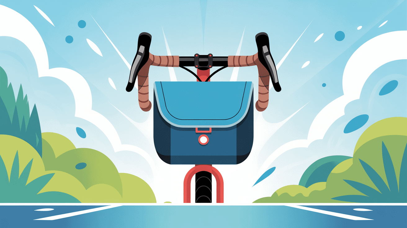 Illustration sacoche velo guidon moderne confort organisation pluie