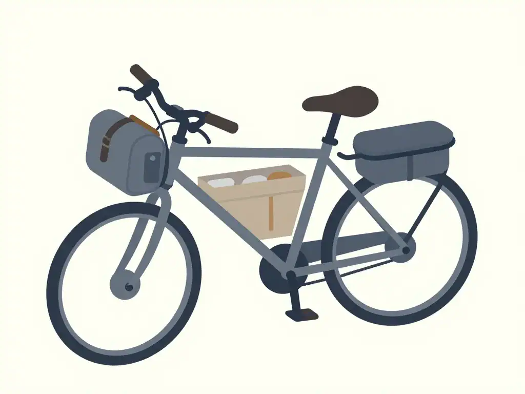 Schéma installation sacoche velo guidon rangement optimal cables