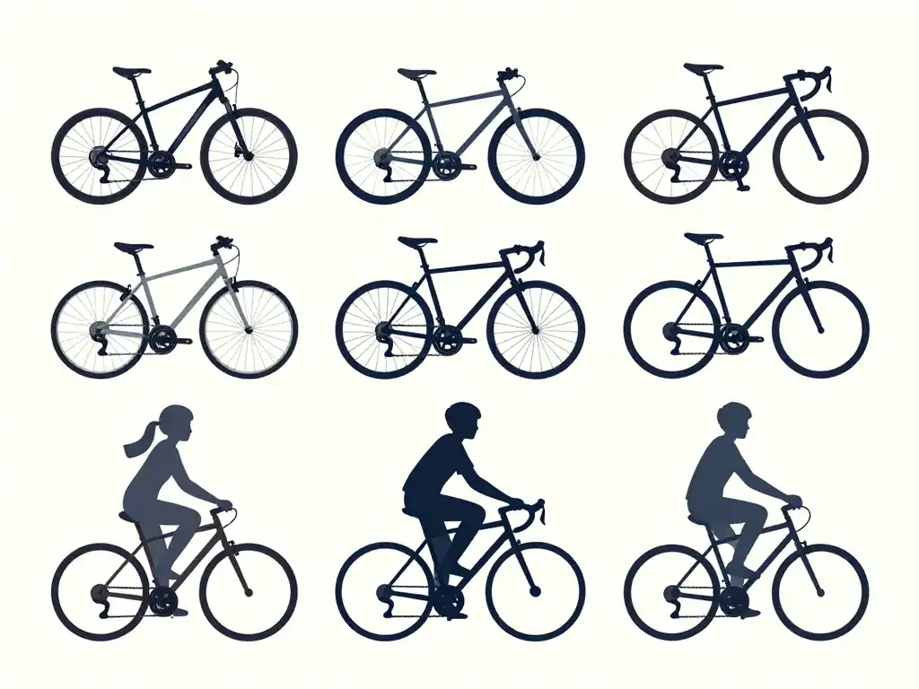 schema taille velo adulte repères types