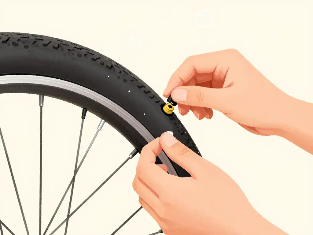 Étapes montage entretien valve pour pneu vélo