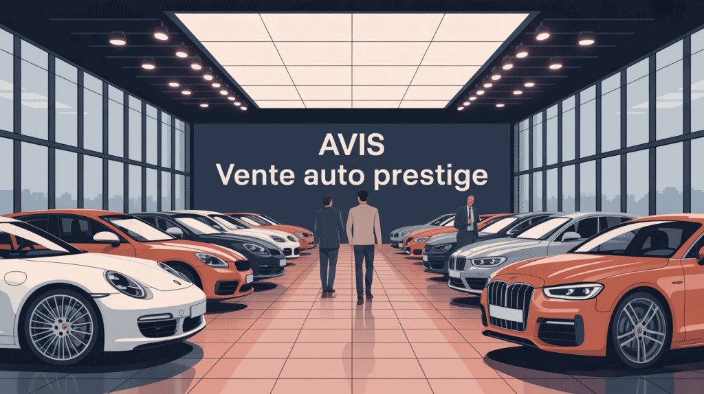 vente auto prestige avis illustration concession luxe