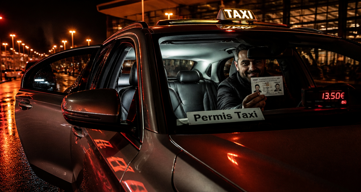 permis pour taxi moderne gare nuit
