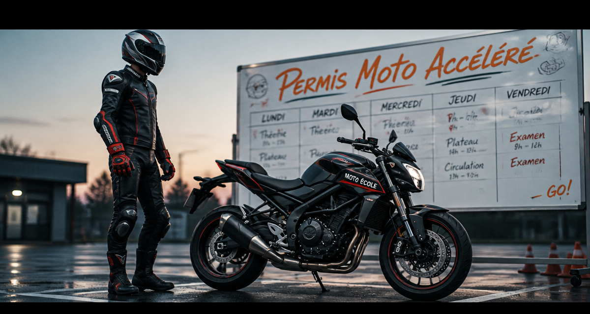 permis accéléré moto motard parking