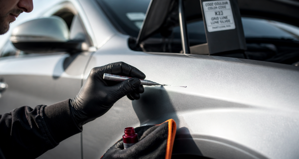 Stylo retouche peinture : 3 étapes pour effacer une rayure sans carrossier