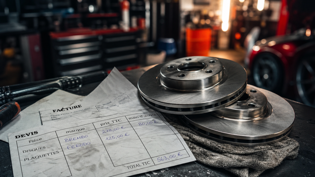 Prix du changement de plaquettes et disques chez Feu Vert : devis détaillé, marques et recours