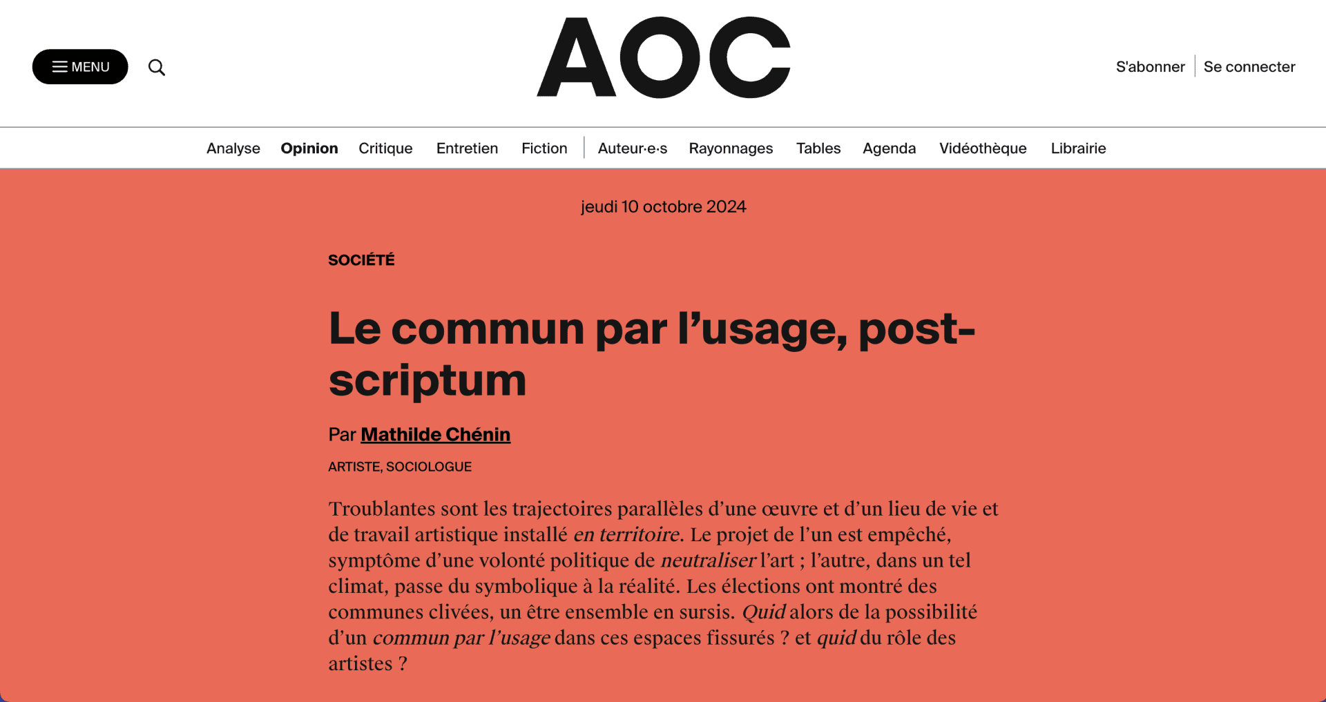 Le commun par l’usage. Post-scriptum