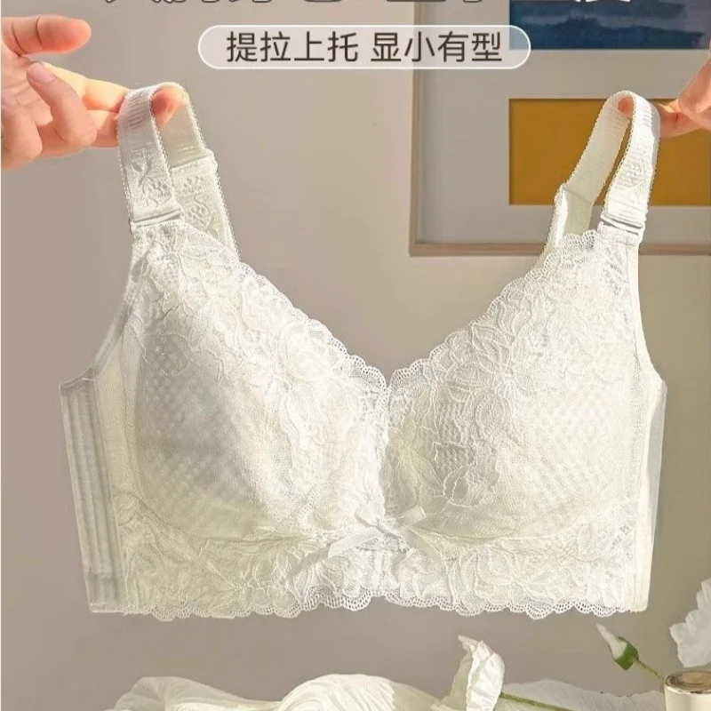 Novo sutiã respirável de verão de renda ultrafina, roupa íntima de tamanho grande, sutiã de reunião feminino