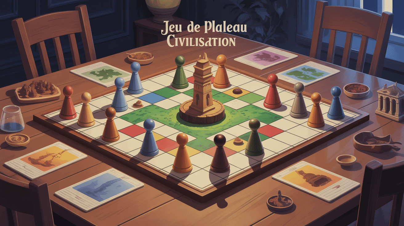 illustration jeux de plateau civilisation soirée familiale conviviale