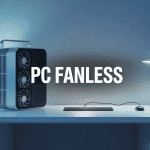 PC fanless aluminium sur bureau épuré