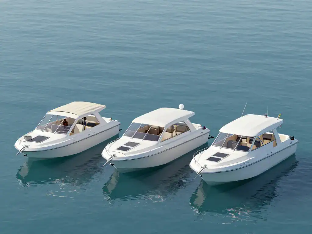 Différents modèles Tatacraft sur l'eau calme