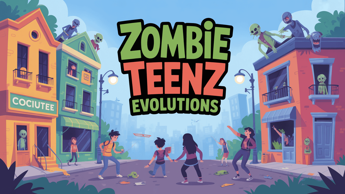 zombie teenz illustration ville héros défense