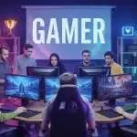 gamer définition groupe de gamers devant ordinateurs