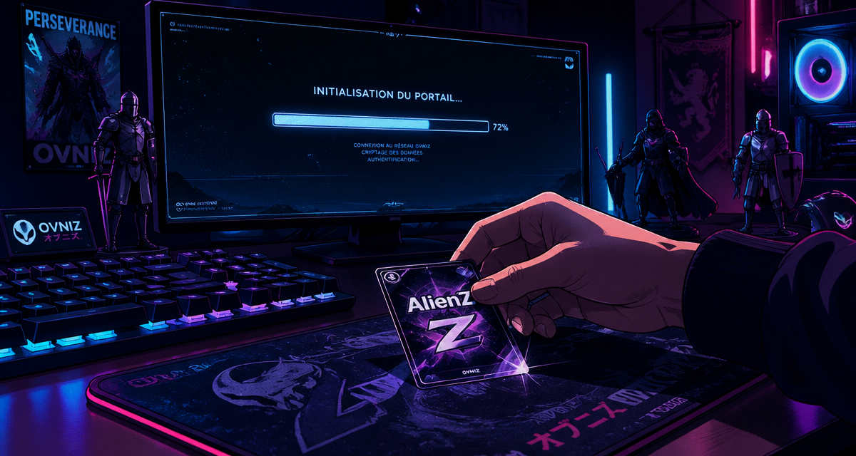 ovniz carte AlienZ sur bureau gamer