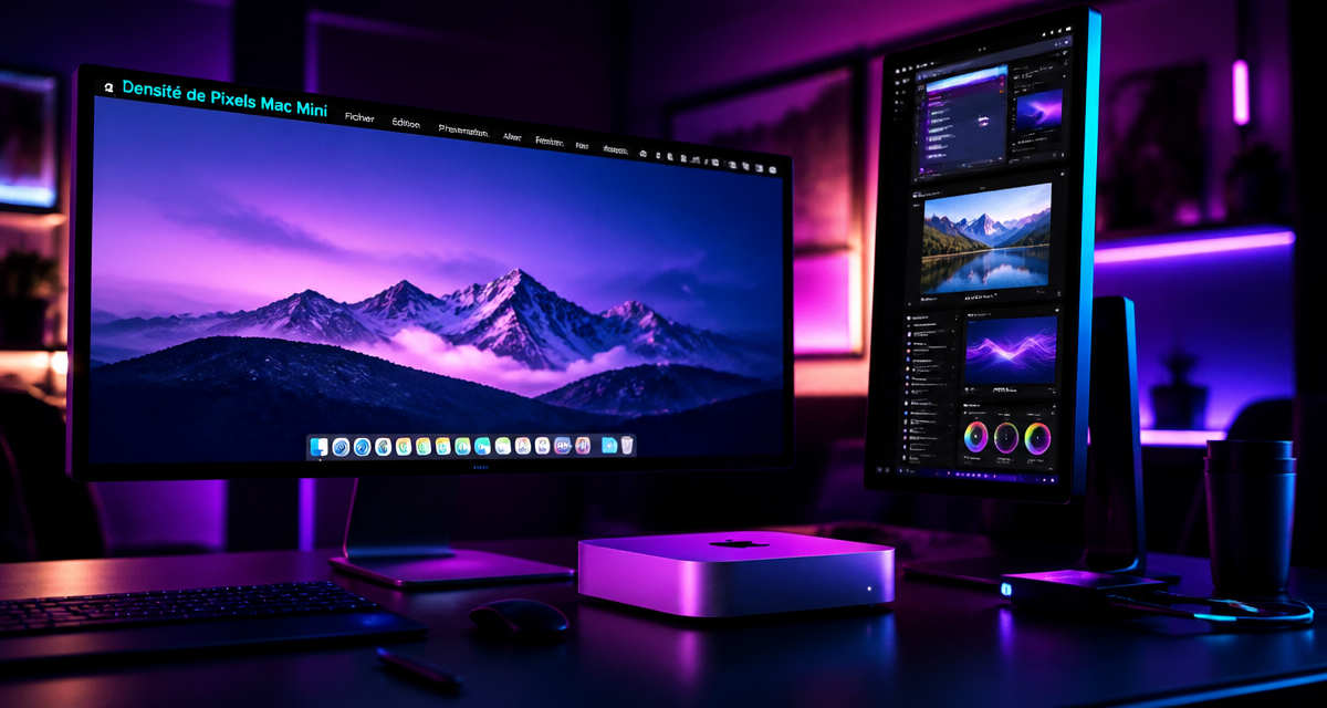 ecran mac mini haute resolution ambiance neon