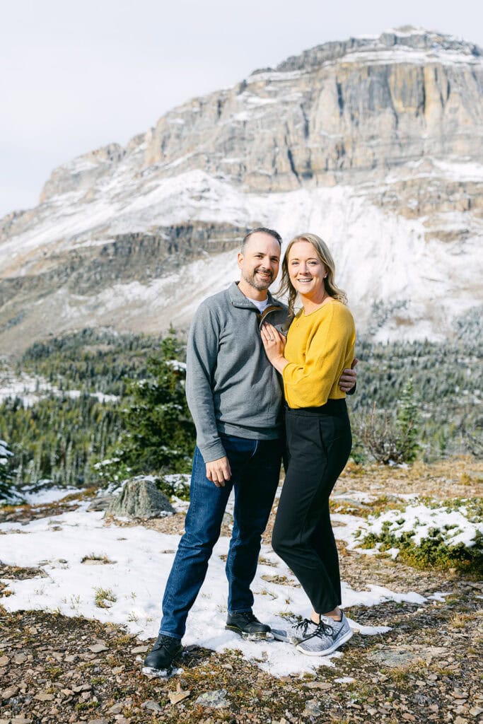 Alpine Helicopters engagement proposal with crisp mountain views and snow-capped peaks above green valleys
