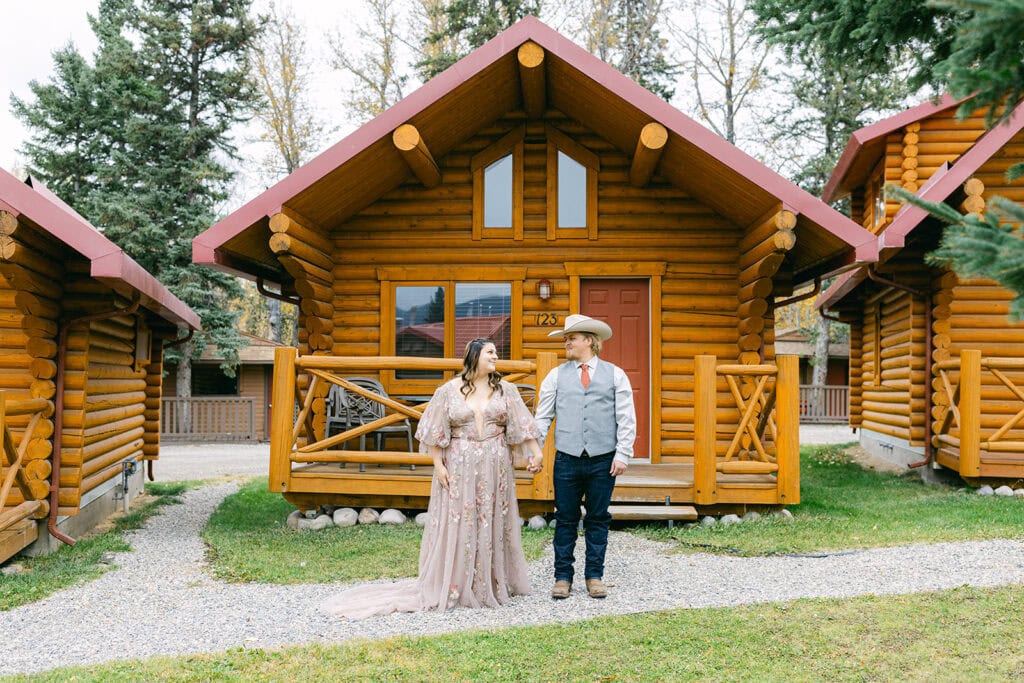 bride and groom holding hands during Jasper elopemen