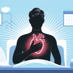 convalescence après pose défibrillateur illustration vectorielle patient apaisé