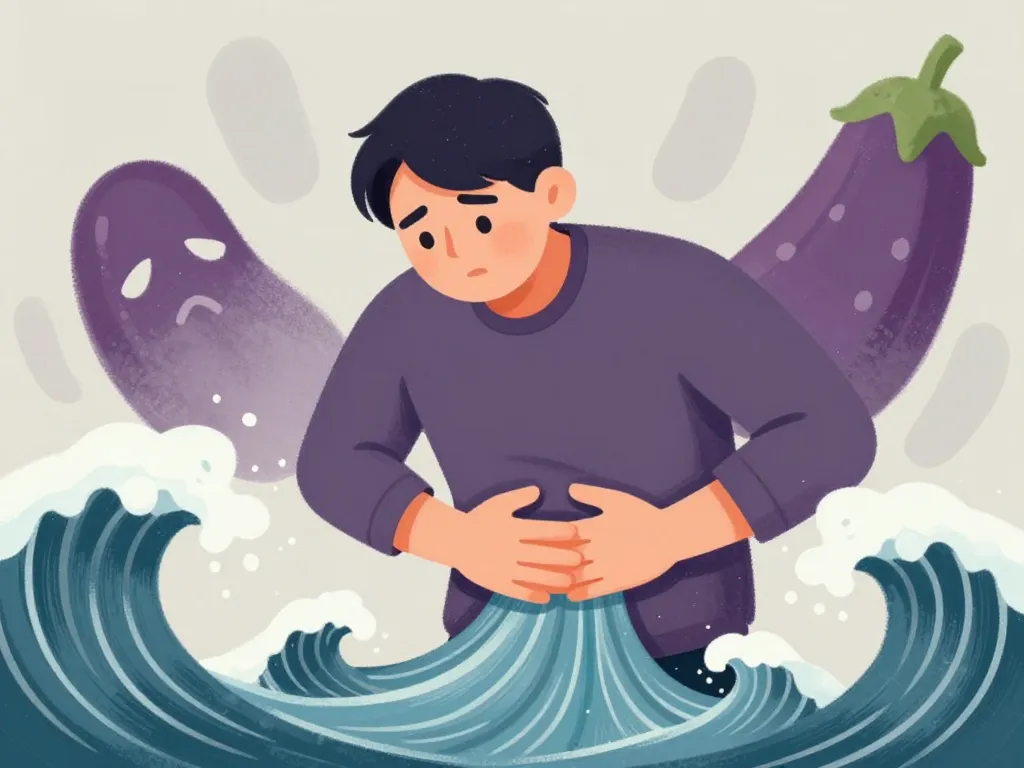 symptômes gastro-intestinaux allergie aubergine illustration