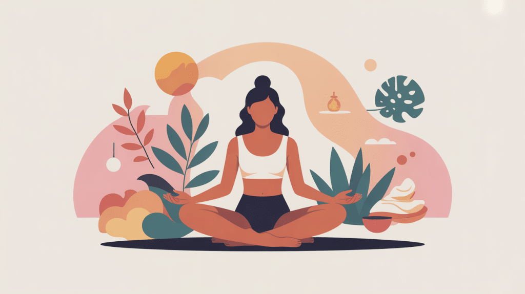 Illustration massage du sexe feminin bien-être et détente