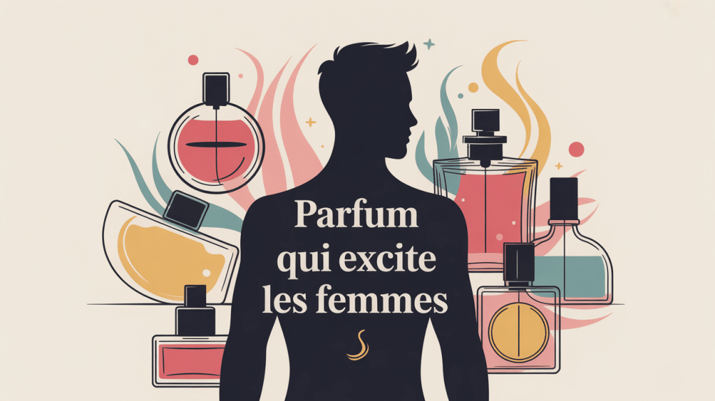 Illustration parfum pour exciter les femmes silhouette masculine
