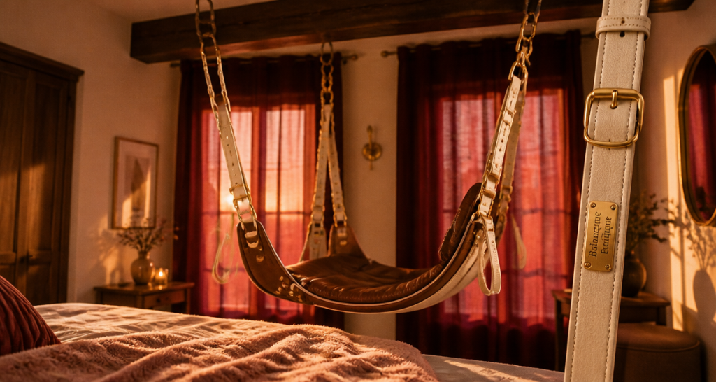 balancoire bdsm cuir suspendue chambre