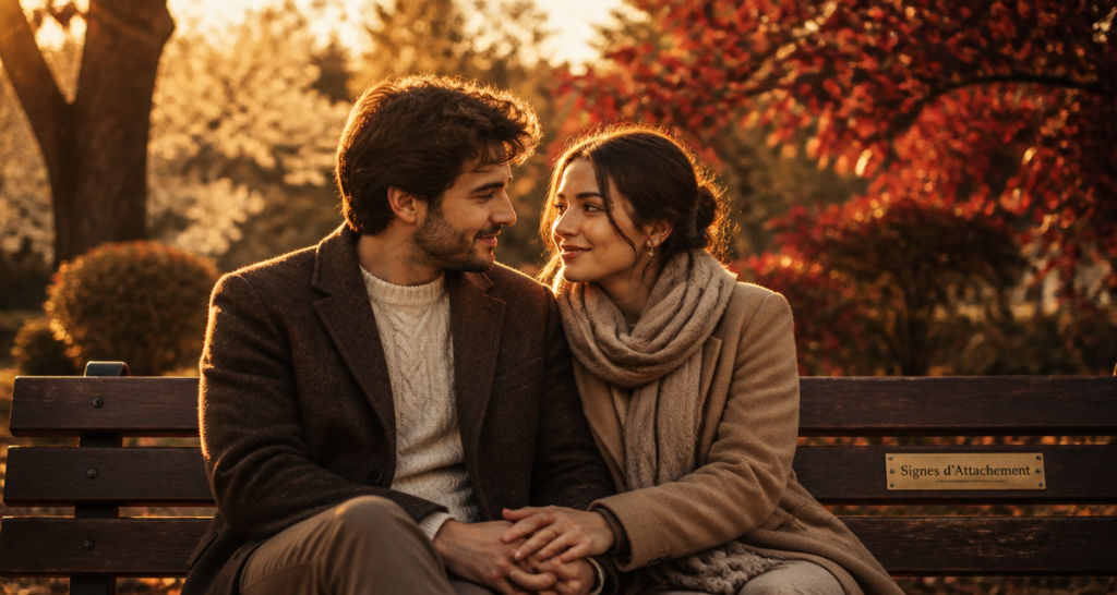 les signe de l'amour couple banc