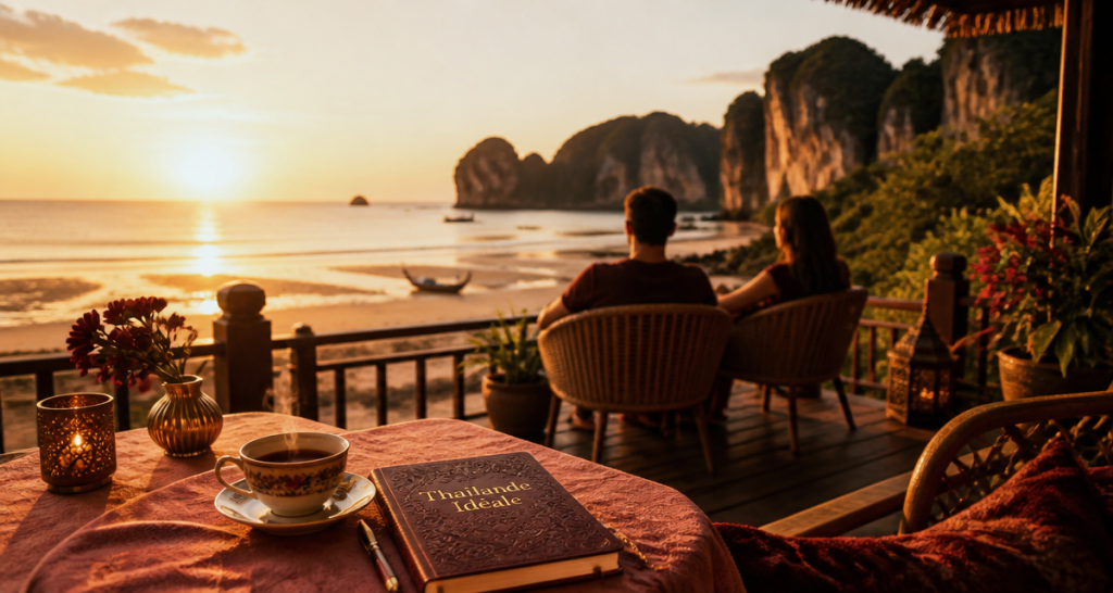 meilleur endroit thailande couple plage coucher de soleil
