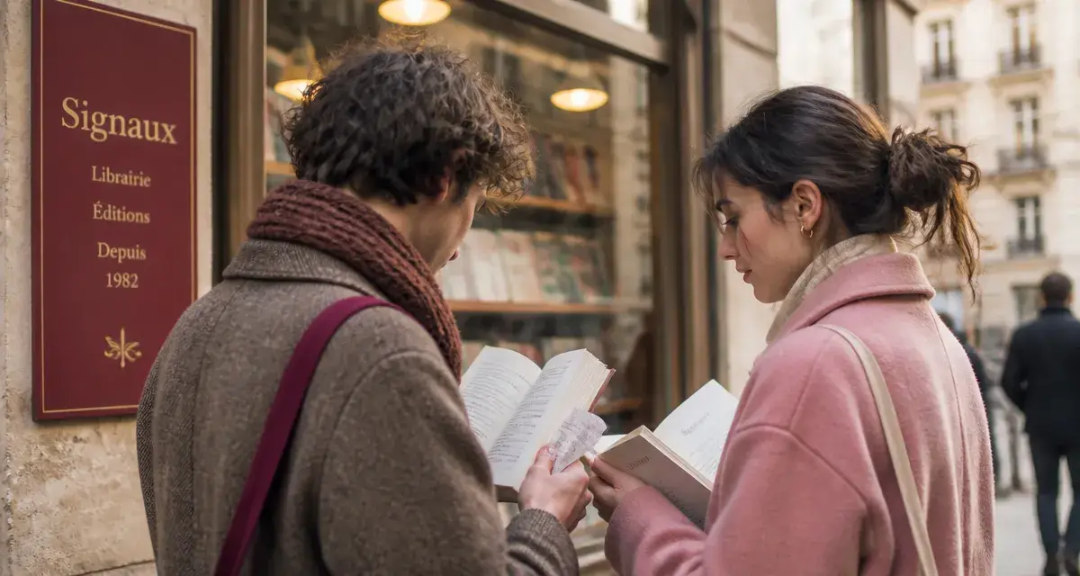 Comment draguer une fille sans paraître lourd, photo Paris devant librairie