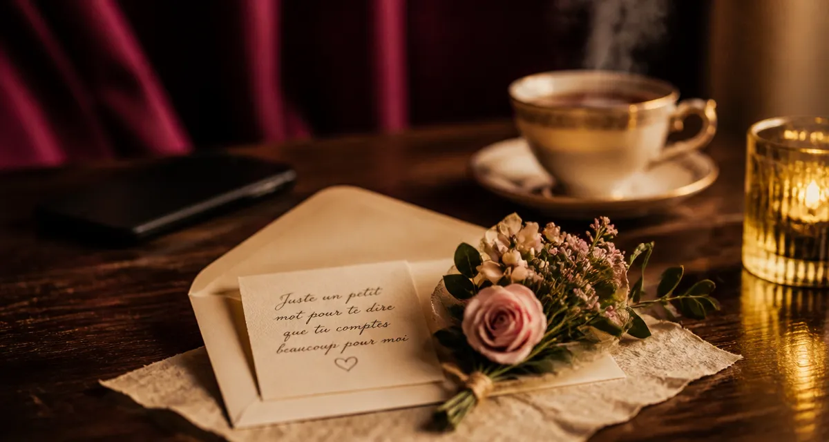 Petite attention pour récupérer son ex : petit mot et fleurs discrètes