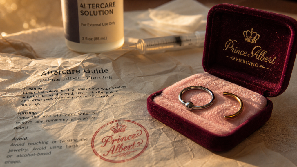 Nom piercing gland : Prince Albert, anneau et BCR, sans nudité