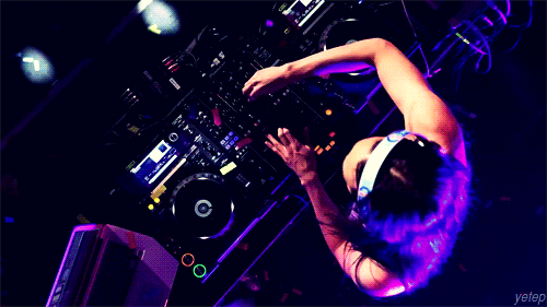 DJ playing