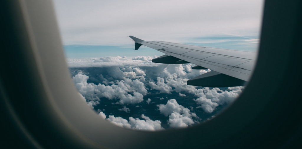 traveling alone on an airplane